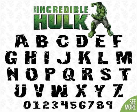 Superhero Font Svg The Incredible Hulk Font Svg Hulk Alphabet Letters
