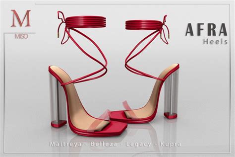 second life marketplace miso afra heels [red]