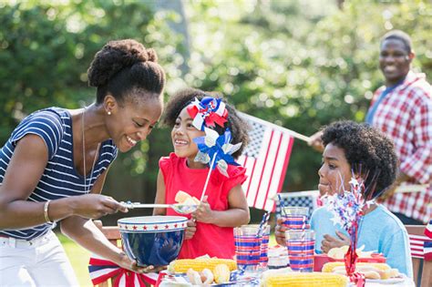 Mother And Children Celebrating 4th Of July Stock Photo Download