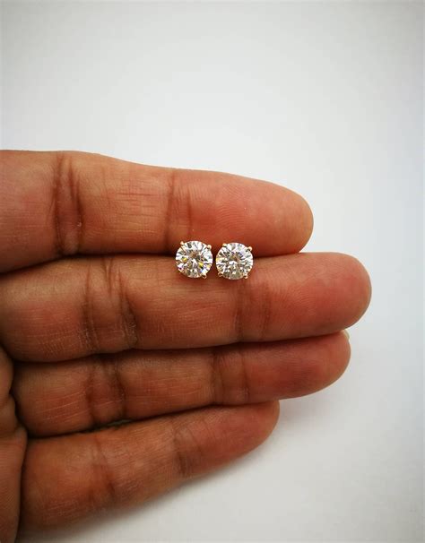 1 Ct Diamond Stud Earrings Womens Diamond Solitaire Etsy