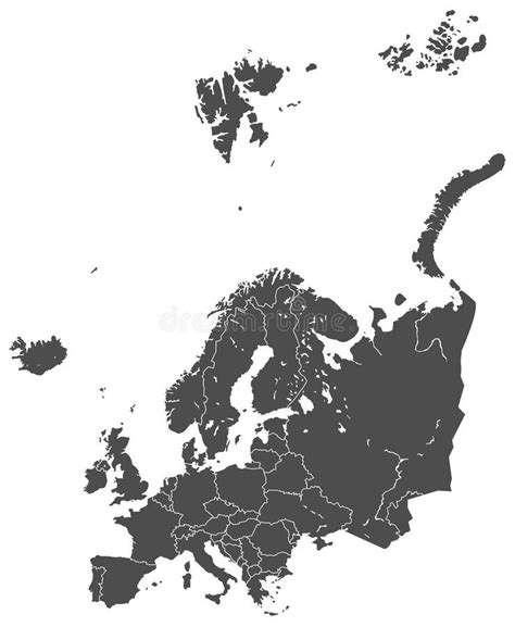 Europe Map Vector Grey Stock Illustration Illustration Of Cartography