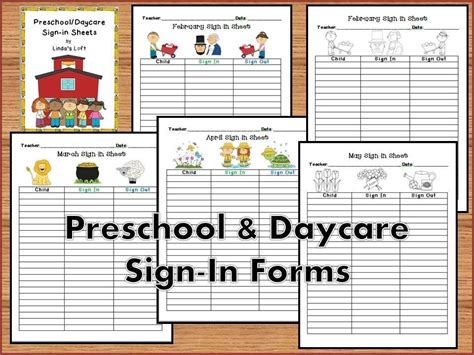 These Preschool And Daycare Sign In Forms Consist Of 12 Editable Sign In