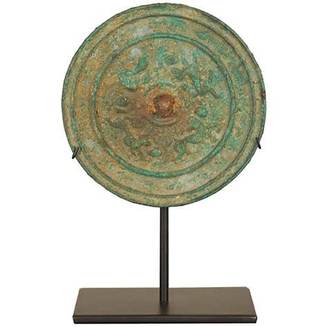 Chinese Tang Dynasty Bronze Mirror On Stand At 1stdibs