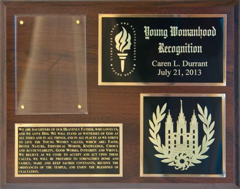 Young Woman Recognition Plaque