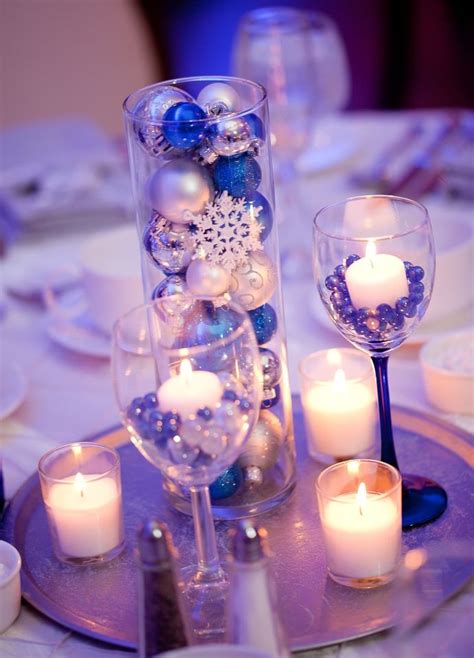 Blue And Silver Wedding Centerpieces Cilento Winter Wedding