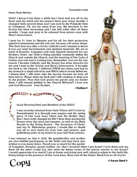 The Universal Living Rosary Association Of Saint Philomena