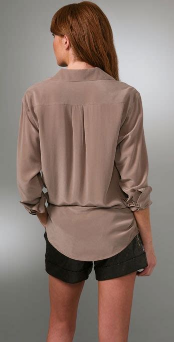 Equipment Signature Washed Silk Blouse In Taupe Natural Lyst