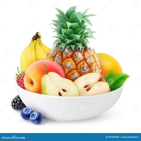 Fruits In A Bowl Stock Photo Image Of Citrus Piece 96199300