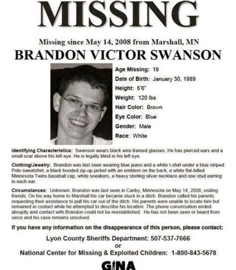 The Mysterious Disappearance Of Brandon Swanson Rcontagiouscuriosity
