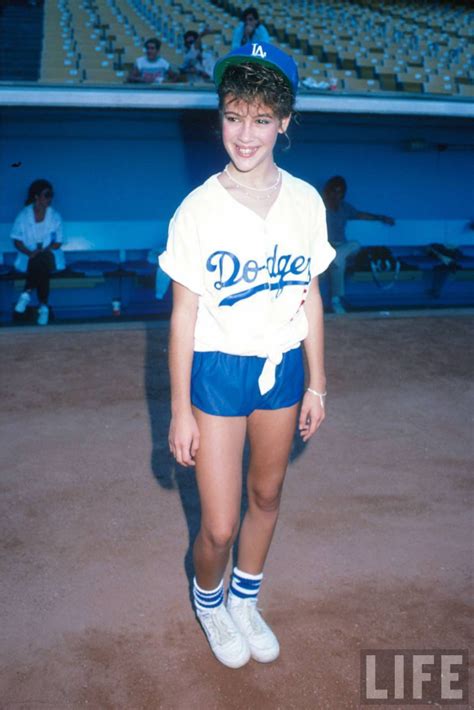 Alyssa Milano In LA Dodgers Outfit In The 1980s Vintage Everyday
