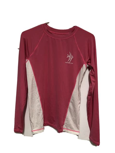 Tormenter Long Sleeve Fishing Pullover Shirt Spf 50 Pink Snag Free Sz S