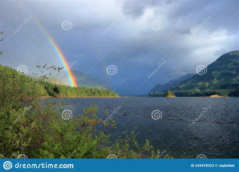 Strathcona Provincial Park Vancouver Island Double Rainbow Over Upper