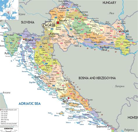 Chorvatsko Mapa Pobřeží Online And Turistické Mapy🗺️