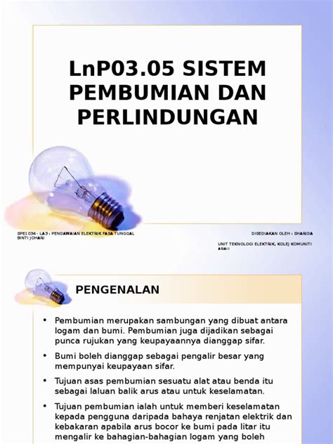 Lnp0305 Sistem Pembumian And Perlindungan Pdf
