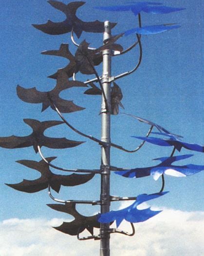 Kinetic Metal Wind Sculpture Blue Birds Garden Knick Knacks Pinte