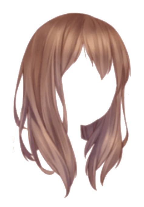 Anime Girl Brown Hair Transparent Background