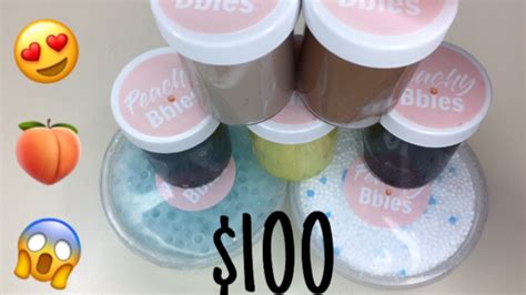 $100 @PEACHYBBIES SLIME PACKAGE REVIEW!! - YouTube