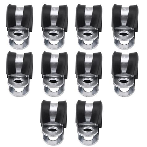 10pcs 38inch10mm Motorcycle Fuel Line Clamps Aluminum Rubber Cushion
