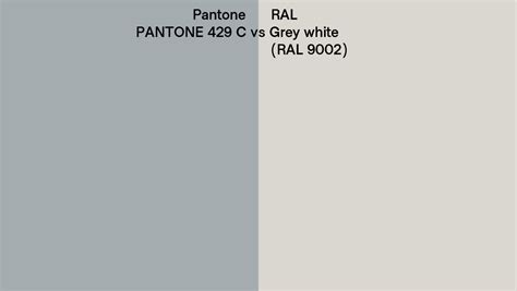 Pantone 429 C Vs Ral Grey White Ral 9002 Side By Side Comparison