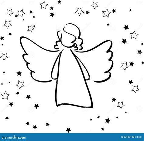 Angel And Stars Stock Vector Illustration Of Love Holiday 37123190