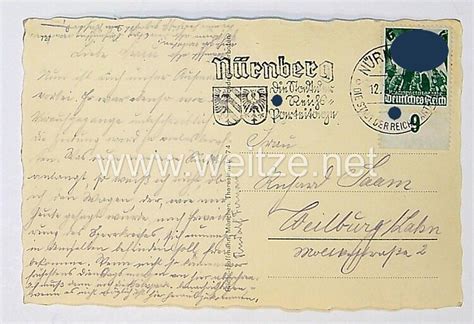 Iii Reich Propaganda Postkarte Adolf Hitler Kleiner Besuch