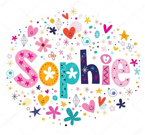 Sophie Female Name Decorative Lettering Type Design Stock Vector Image