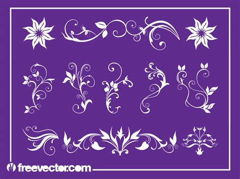 Floral Swirls Set Vector Art And Graphics