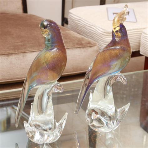 5 out of 5 stars. 1960s Vintage Opalescent Murano Glass Bird Figurines - a ...