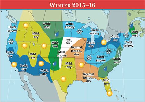 Farmers Almanacs Winter Weather Prediction Map For 2016