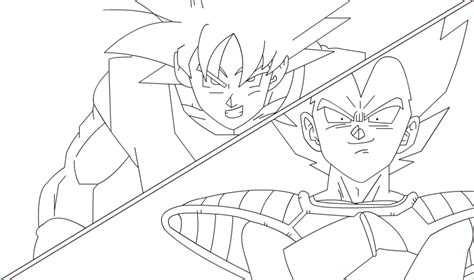 How To Draw Goku Vs Vegeta Printable Step By Step Drawing Sheet