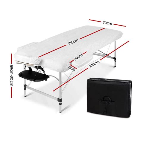 zenses massage table 70cm portable 2 fold aluminium beauty therapy bed black 9350062256596 ebay