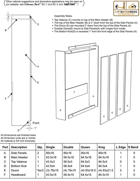 Murphy Bed Diy Hardware Kit Lift And Stor Beds
