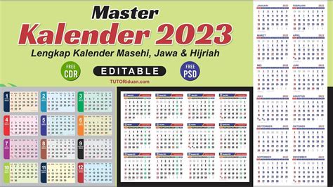 Master Kalender 2023 Lengkap Tanggal Jawa Dan Hijriah Free Cdr Amp Psd