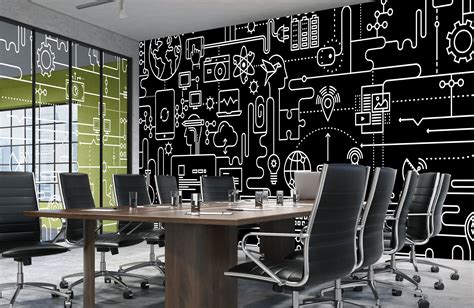Tech Support Byte Wall Mural Office Wall Colors Office Mural