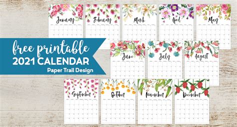 Free Cute Printable Calendar 2021 Feminine Lovelyplanner Inserts