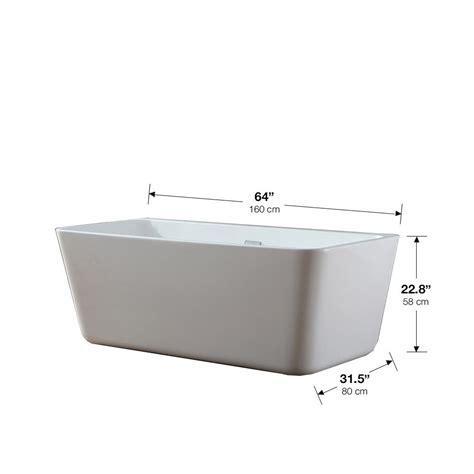 Rectangular bathtub in white cristalplant® with overflow hole. OVE DECORS Freestanding bathtubs, tubs