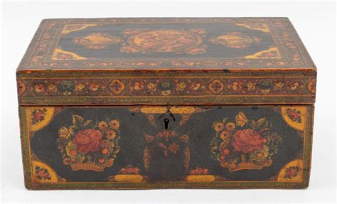 persian qajar lacquered and gilt wood box 0233 on jul 24 2022 auctions at showplace in ny