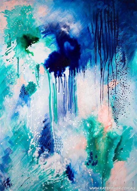 Phthalo Atmosphere 1 Contemporary Abstract Wall Art Print In Blue And