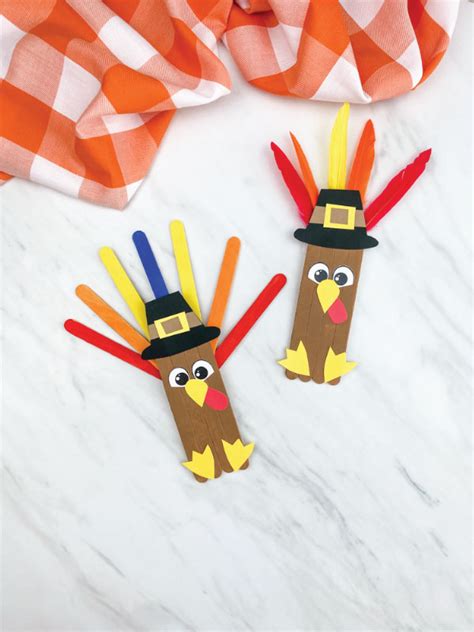 Turkey Popsicle Stick Craft For Kids With Free Template