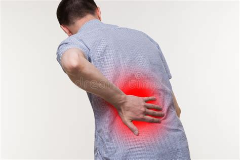 Back Pain Kidney Inflammation Man Suffering From Backache Stock Photo