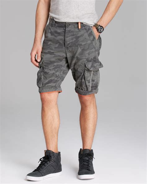 Lyst Superdry Camo Ripstop Lite Cargo Shorts In Gray For Men