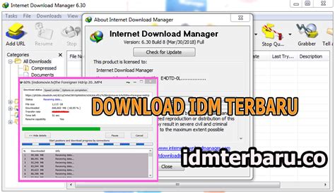 Aplikasi internet download manager adalah salah satu software berbasis download manager. Video Download IDM Terbaru 6.30 Build 10 dan cara Installasi tanpa registrasi