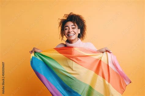 Beautiful Young Woman Smiling Queer Lgbtqia Lgbt Girl Teenager Setted