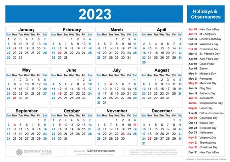 Free Free Printable 2023 Calendar With Holidays Print Calendar