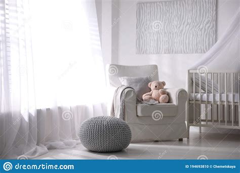 Baby Room Interior With Crib And Armchair Stock Photo Image Of