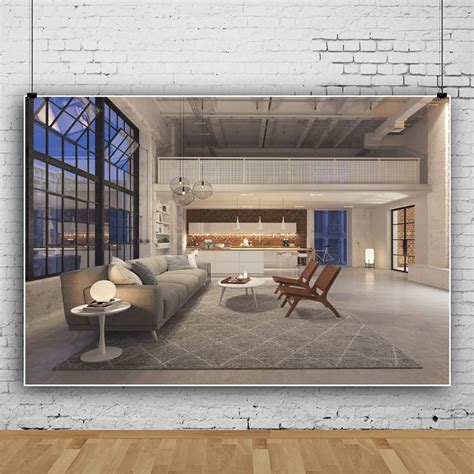 Csfoto 8x6ft Classic Living Room Backdrop Sofa French Windows Carpet