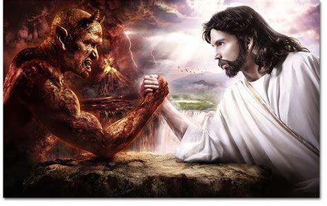 Jesus Vs Devil Picture Framed Wall Decor Jesus Fights Satan Wall Art