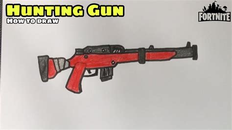 How To Draw Hunting Rifle Gun From Fortnite Step By Step Shn Best