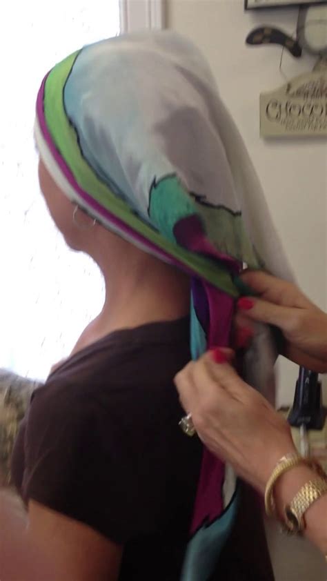 How To Tie A Scarf During Hair Loss Cancer Head Scarf Head Scarf