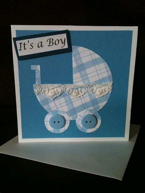 Cute New Baby Boy Handmade Card Baby Congratulations Card Baby Cards